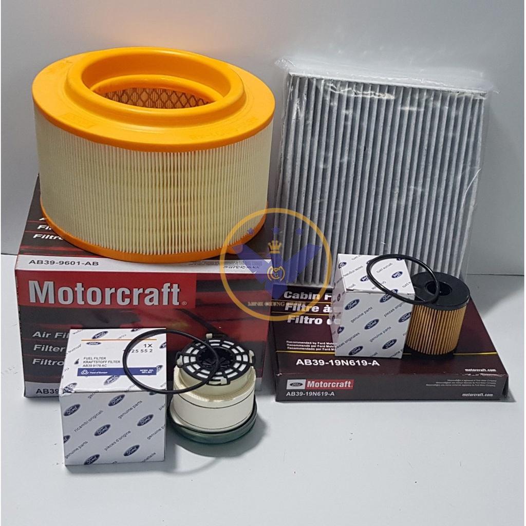 COMBO 4 lọc gồm lọc nhớt, lọc điều hòa, lọc gió động cơ, lọc dầu diezel cho xe Ranger, BT50
