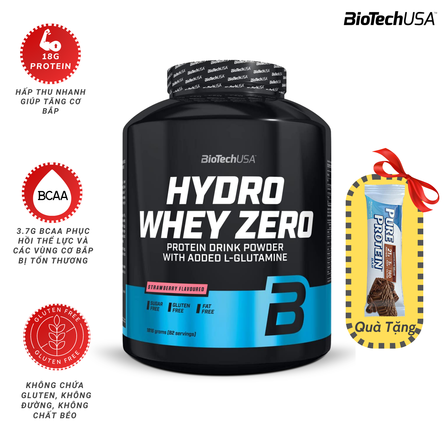 Hydro Whey Zero BioTech USA (82 serving - 4lbs) - Sữa tăng cơ bắp Whey Protein Hydrolyzed