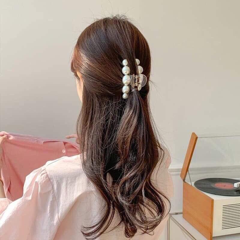 Combo 5 Món Chun Buộc Kẹp Tóc Nhựa Trong Cao Cấp