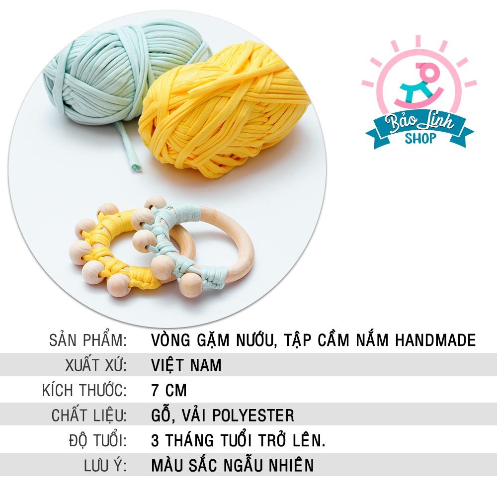 Đồ chơi cho trẻ sơ sinh 3-6 tháng - Vòng gỗ handmade tập cầm nắm, gặm nướu giảm ngứa lợi (Mẫu 19)