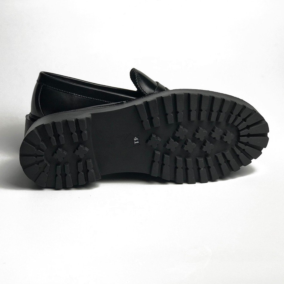Giày tây lười Penny Loafer MAD Chunky Black & White công sở da bò cao cấp phong cách cá tính thời trang