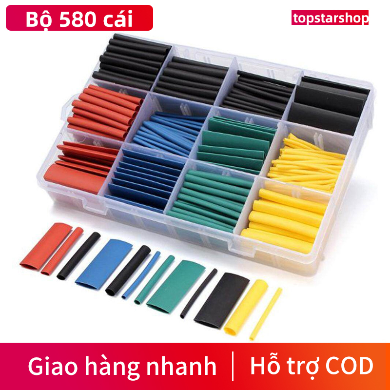 580 cái Chiếc ống co nhiệt cách điện chất liệu polyolefin, có đóng hộp, giá tốt đế cầu chì