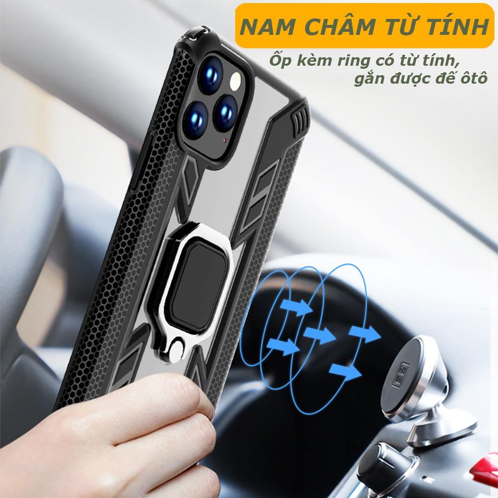 Ốp lưng cho iPhone 7 8 6 6s Plus X XR XS Max 11 Pro Max SE 2020 iRON MAN nhẫn xoay TRONG SUỐT chống sốc