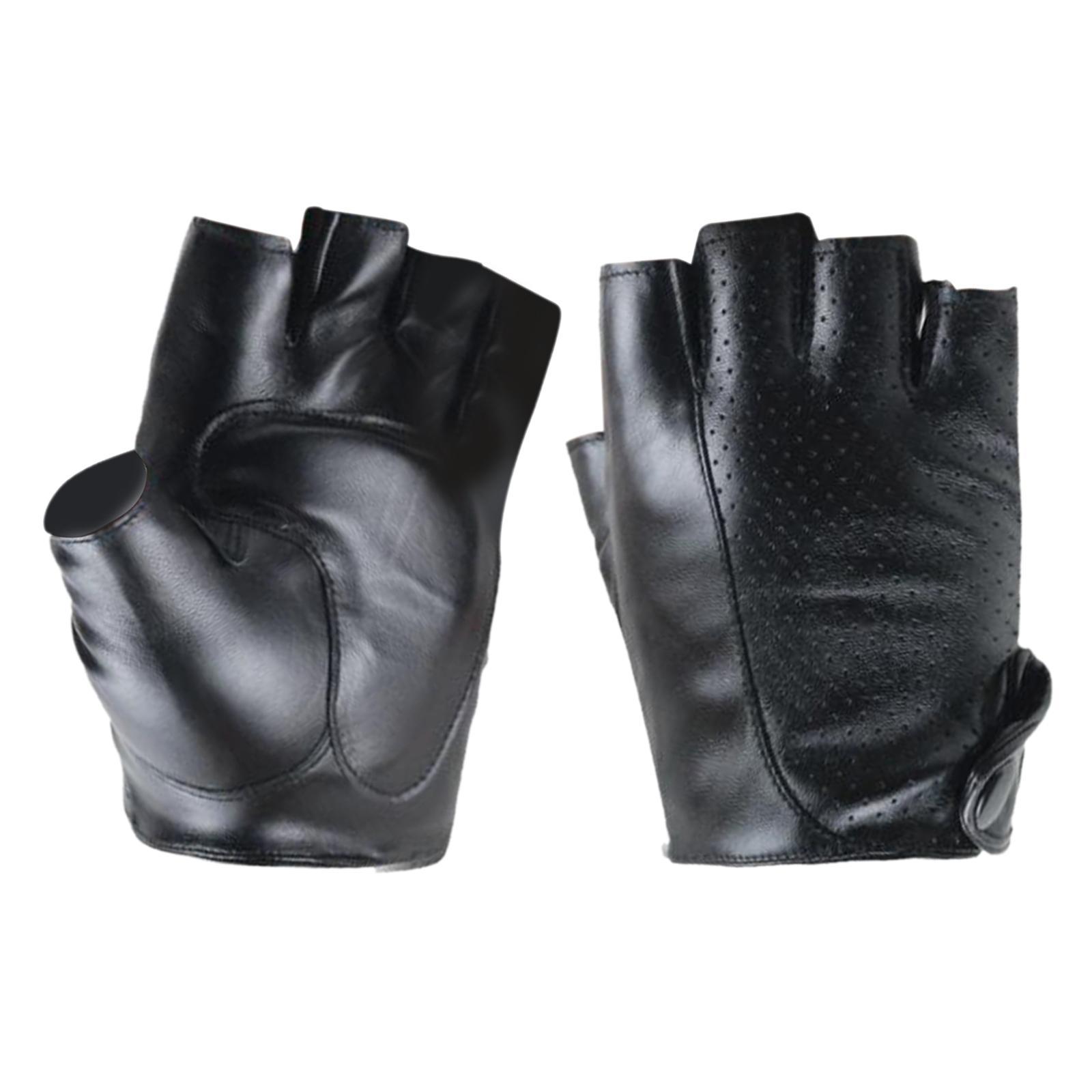 Wear Resistant Half Finger Gloves Lightweight PU Leather Gloves for Driving