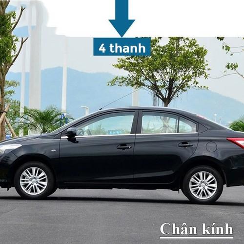 Nẹp chân kính xe dành cho Toyota Vios 2019-2020-2021 - Inox Sáng bóng