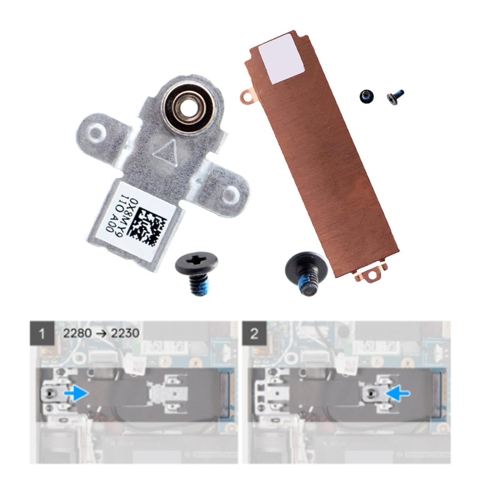 2280 M.2 SSD Heatsink Cover w/ Bracket Holders for Dell G15 5510 5511 Series