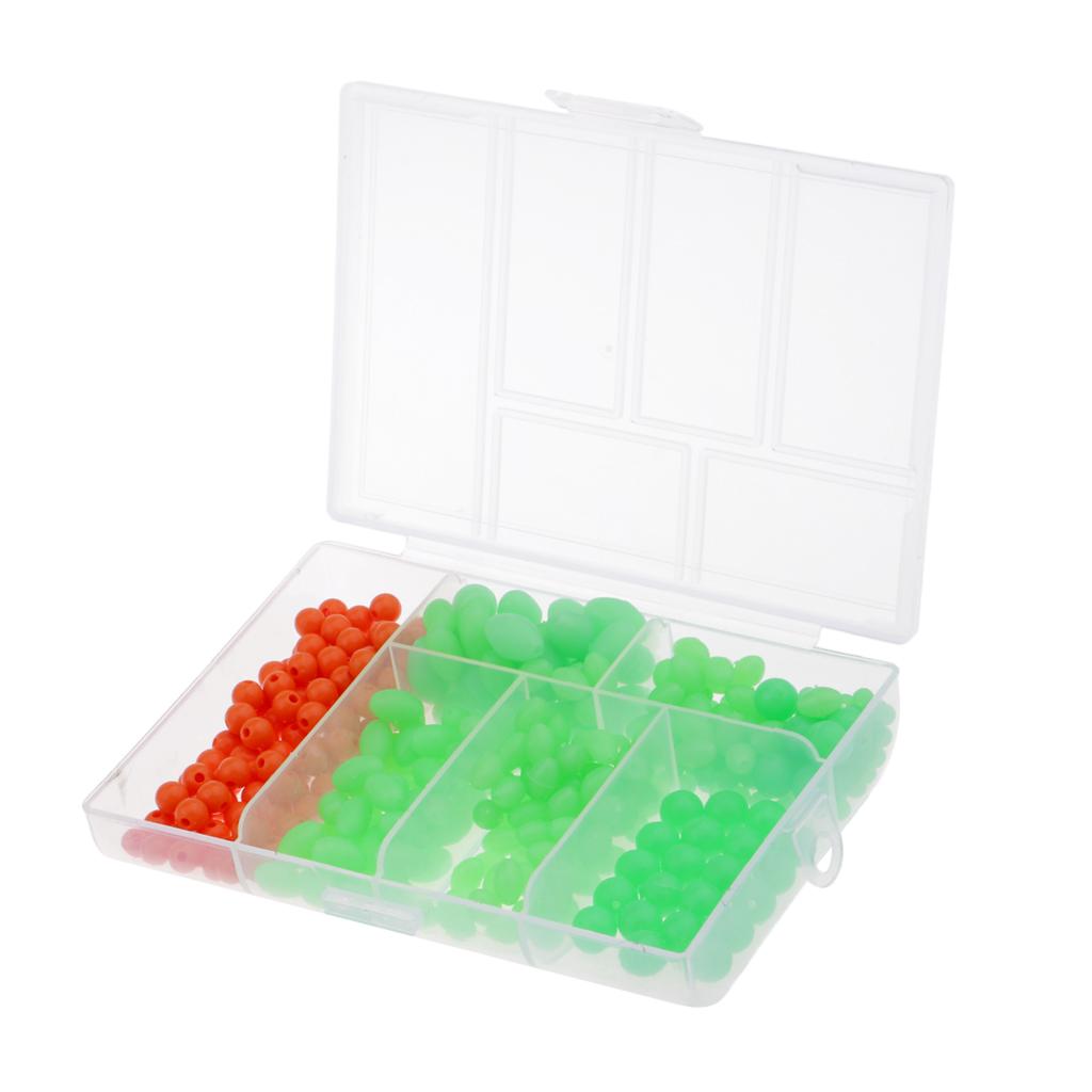 400pcs Luminous Hard Fishing Beads Rigs Lure Fly Tying Beads Suit