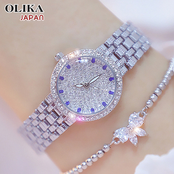 Đồng hồ nữ OLIKA 8833 JAPAN  Đính Đá Sang Trọng - Tặng Kèm Pin ĐH Dự Phòng