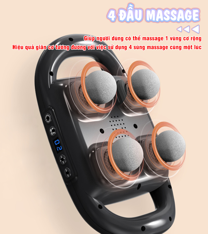 Máy massage đấm lưng và giãn cơ toàn thân 6 đầu Nikio NK-272 Pro - 9 chế độ, 20 cấp tốc độ mát xa