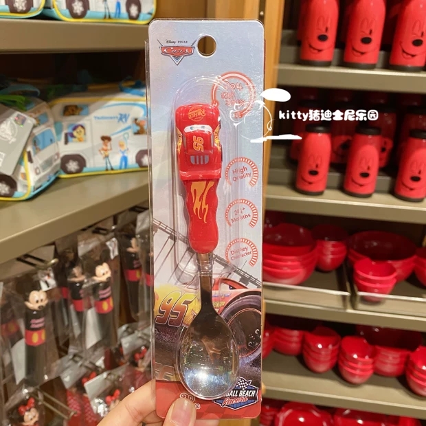 Muỗng ăn inox Disney hình xe Car 95 Mcqueen nổi 3D cho trẻ em bé