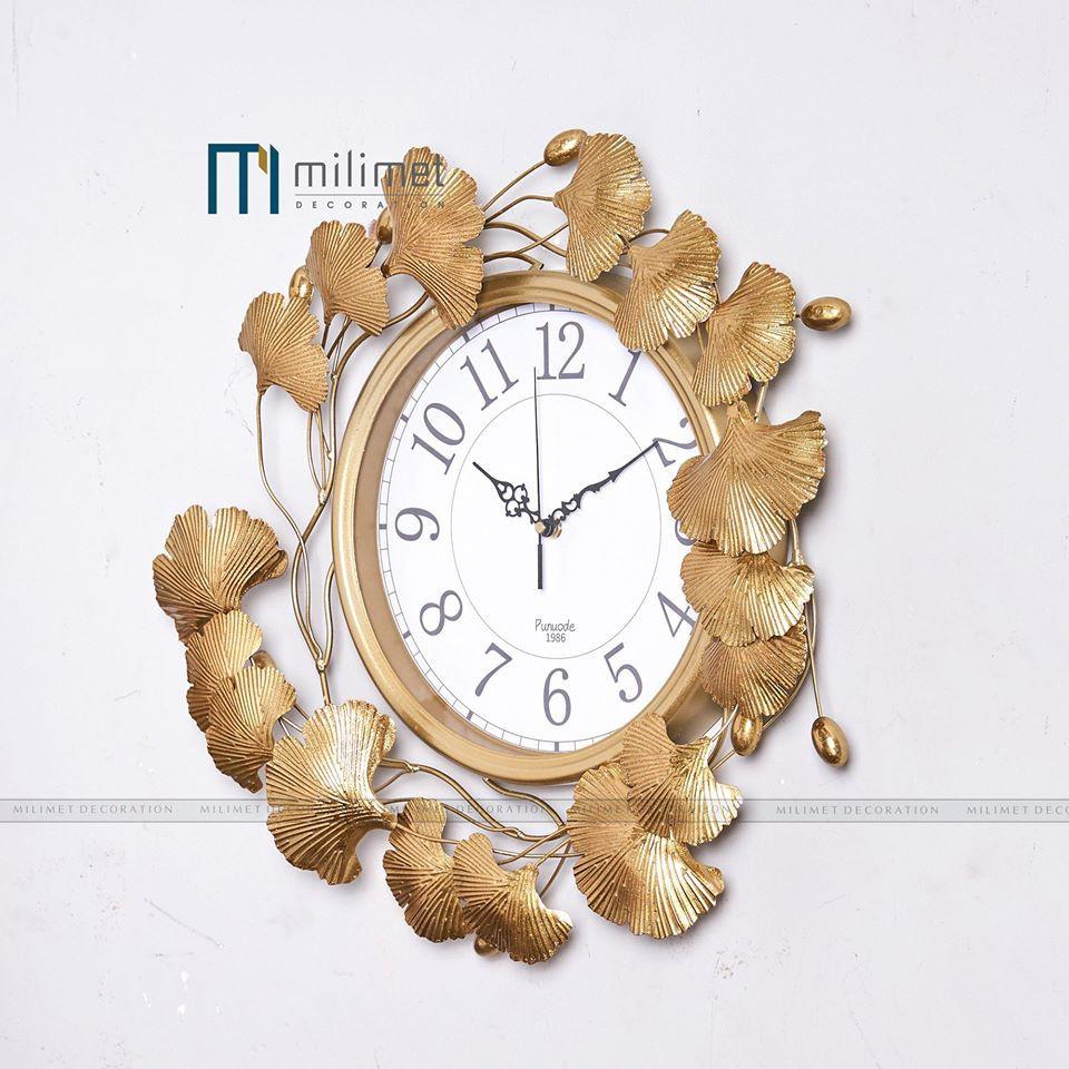 Đồng hồ viền sắt lá vàng Cao Cấp Milimet Decor