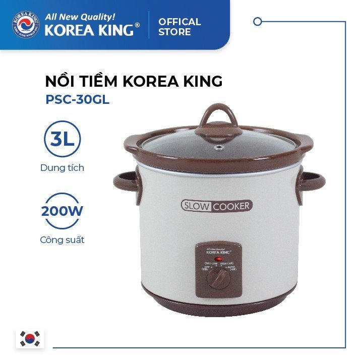 Nồi tiềm Korea King PSC-30GL (220 V/50Hz, 200 W, 3.0L ) - Hàng chính hãng