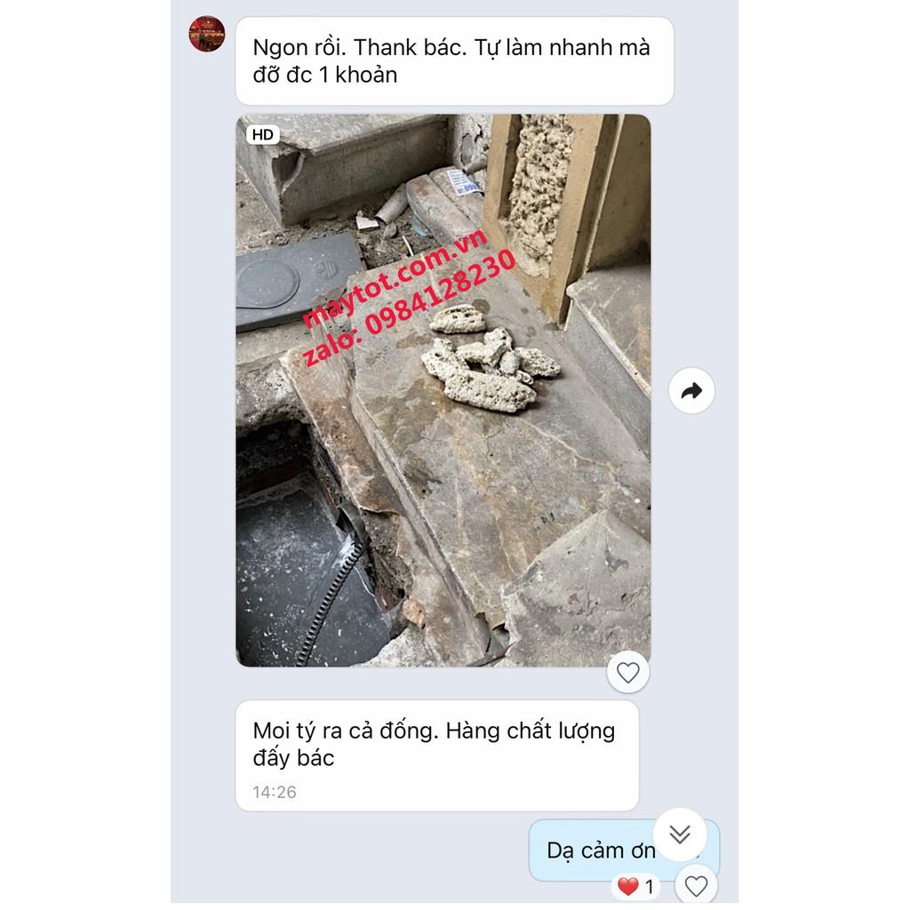 Bộ dụng cụ dây thông tắc dùng máy khoan gồm dây 16mm, 6 đầu thông và đầu kết nối máy khoan