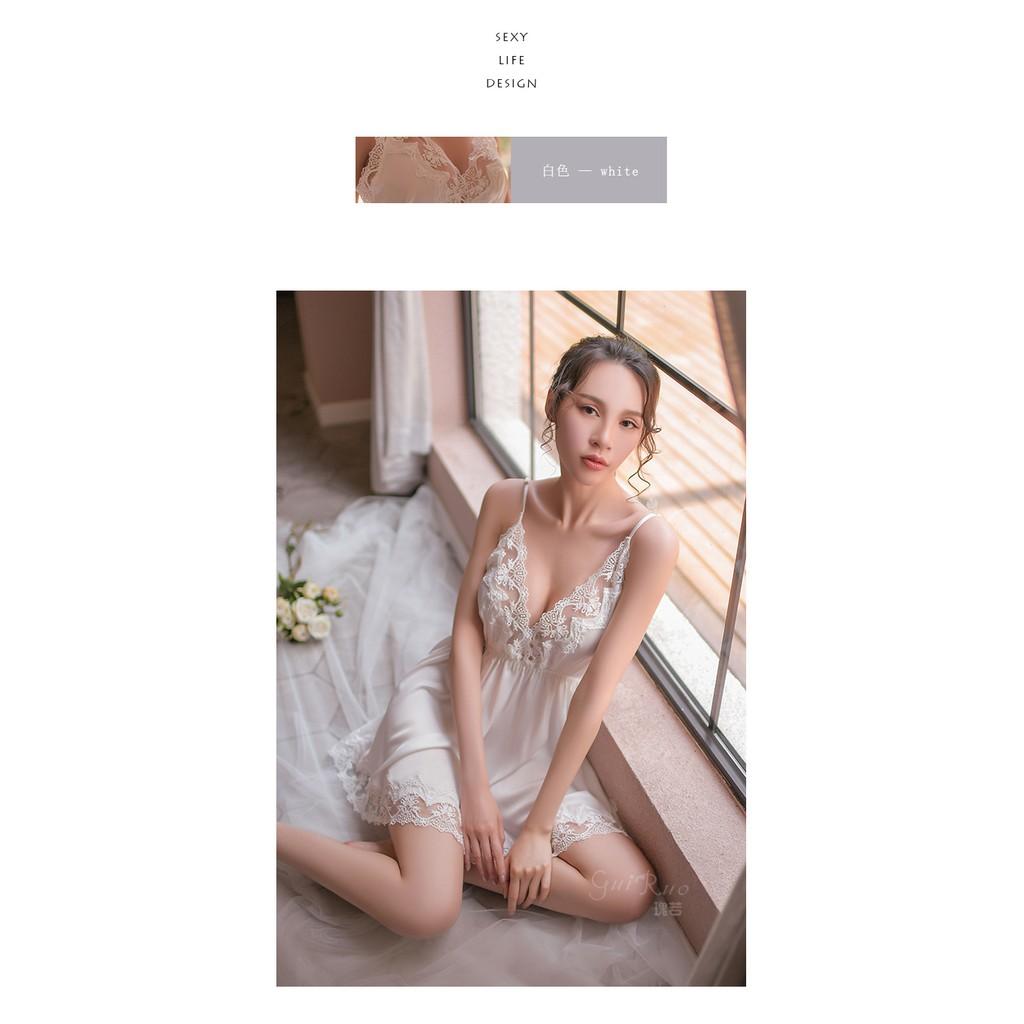 Đồ Ngủ Sexy|Váy Ngủ Lụa Cao Cấp Chất Đẹp Mềm Mịn Hot Nhất 2021 (M06)