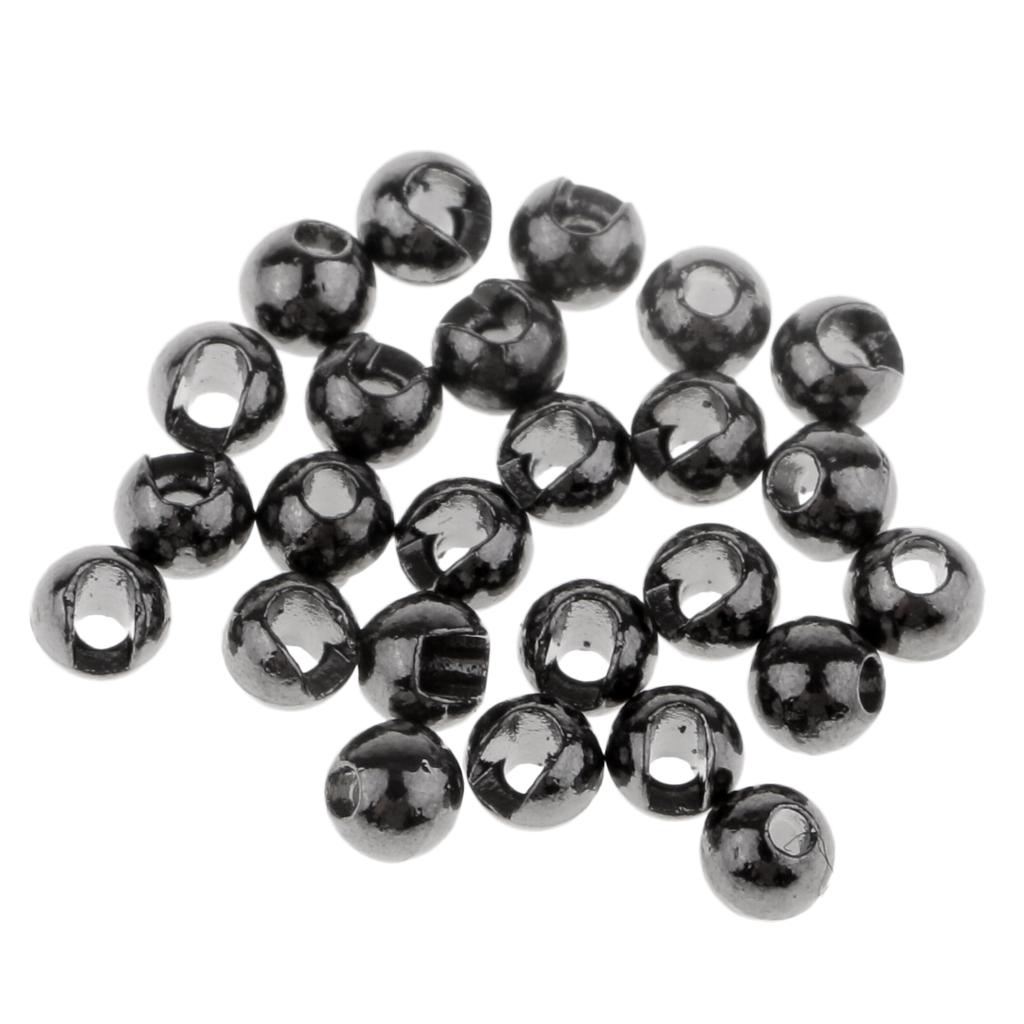 50pcs Tungsten Slotted Fly Tying Beads Nymph Head Eyes Round Ball Beads 2.8mm