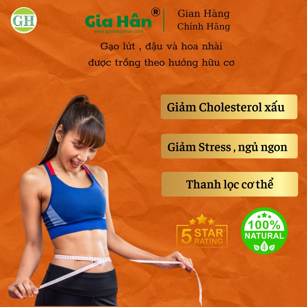 Trà túi lọc gạo lứt ,hoa nhài ,đậu đen xanh lòng tốt cho người Giảm Cân ,Giảm Stress, Giảm mỡ trong máu GIAHAN FOOD