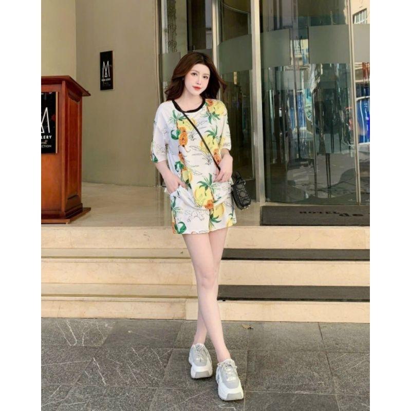 Bộ đùi nữ bigsize in họa tiết 3D mẫu mới đẹp, sét bộ đi chơi mùa hè, bộ đồ mặc nhà chất thun lạnh xịn bao mát