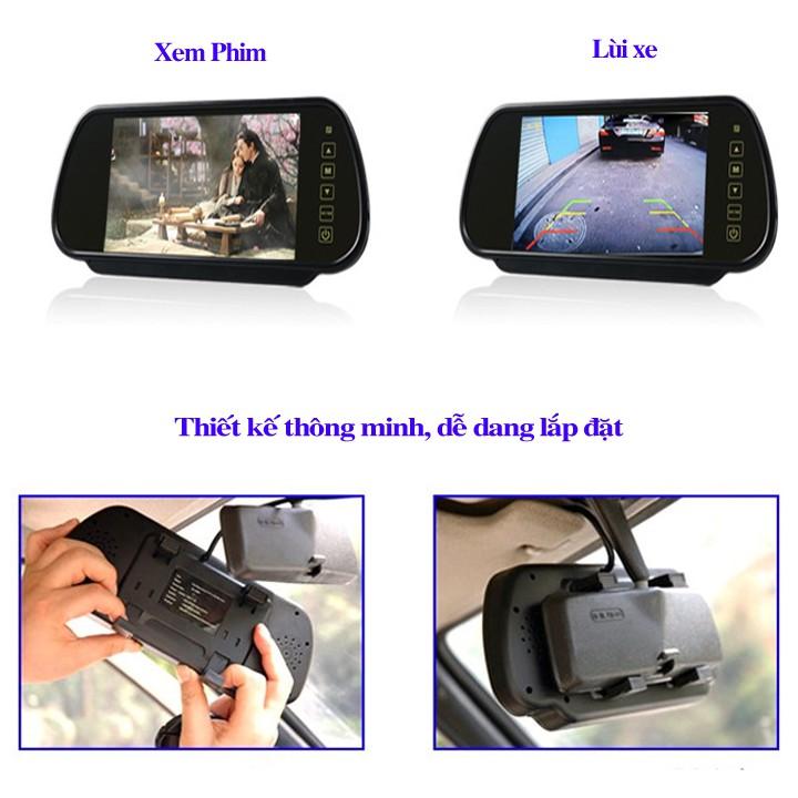 Màn Hình LCD Ốp Gương Ô Tô HD 7 Inch DC 12-24V