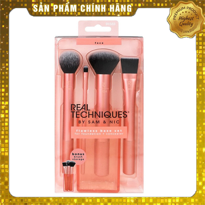 Bộ Cọ Trang Điểm Real Techniques By Sam &amp; Nic Flawless Base Set