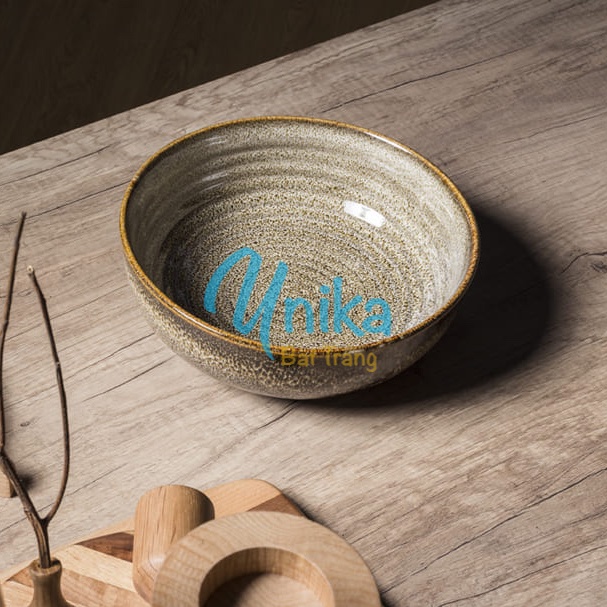 Bát tô nông men gấm vàng hỏa biến R22xC8cm - Gốm sứ cao cấp Bát Tràng