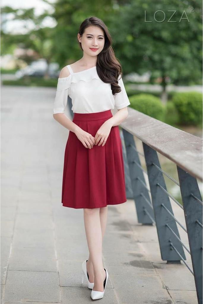 Áo thời trang trẻ tay rớt bèo cổ mới HỒNG PATE