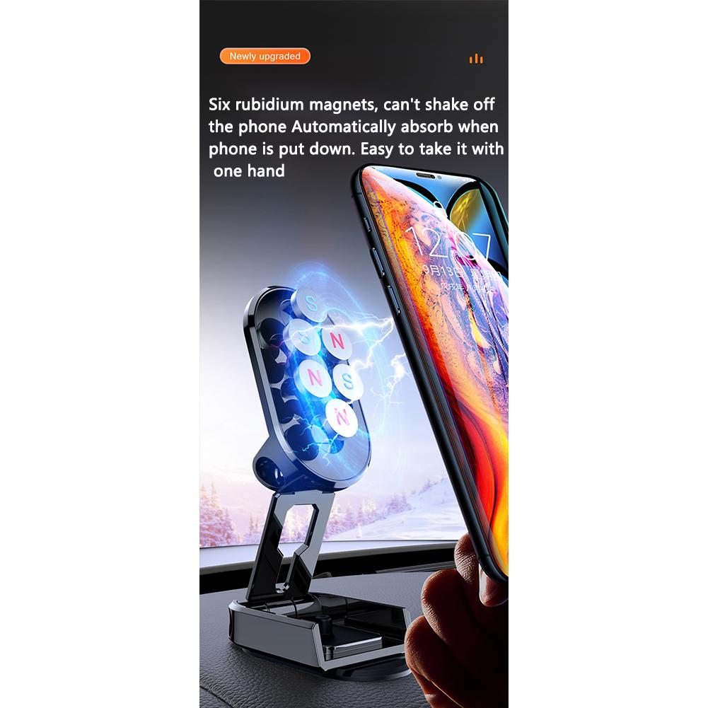 Magnetic Phone Mount Foldable 360 Degree Arbitrary Rotation Universal Car Phone Holder For Home Office Car