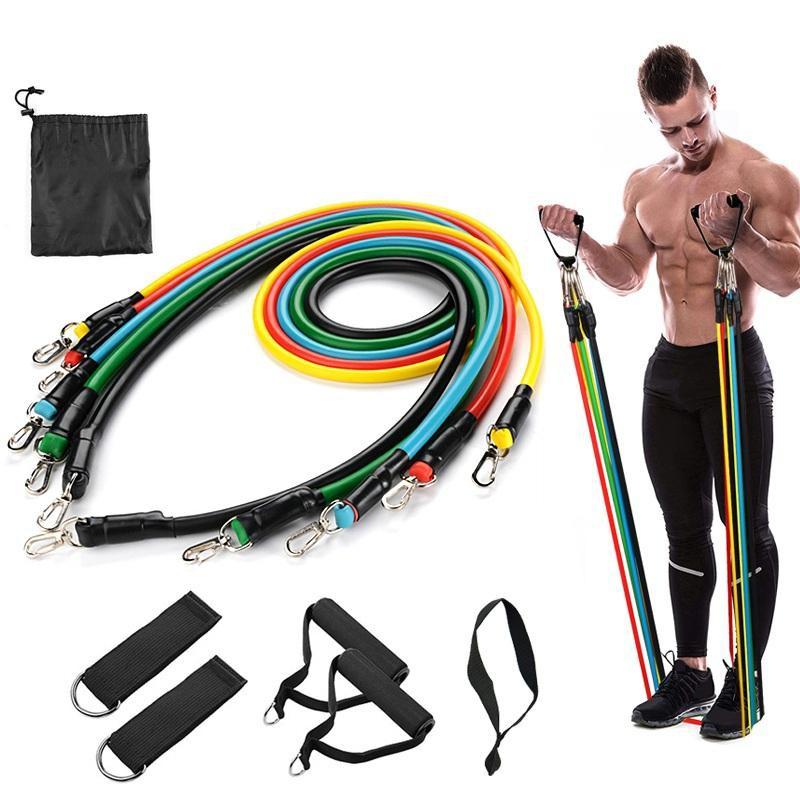 Bộ 5 Dây Kéo Tập Ngũ Sắc Tập GYM - Bộ Dây Đàn Hồi Kháng Lực Tập Thể Hình (Full BOX Phụ Kiện)