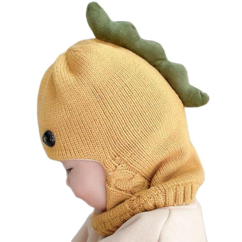 Doitbest Mùa Đông Đan Cho Bé Nón Len Khăn Quàng 1 Nón Bé Gái Bé Trai Beanies Mũ Ấm Áp Khủng Long Earflap Nón dành Cho Trẻ Em