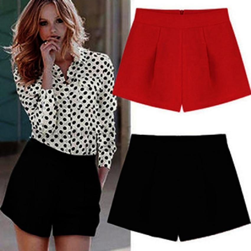 Combo 02 quần short nữ ống rộng Đen + Đỏ Dma store
