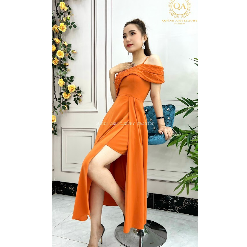 VÁY XOÈ CAM TRỄ VAI TRẺ TRUNG QUÝ PHÁI LUXURY ALICE DRESS