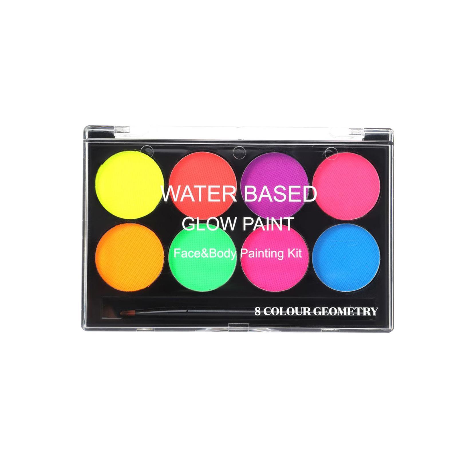 Face Body Paint Facepaint 8 Colors with Painting Brush Face Painting Pigment for Halloween Party Dress up Festival