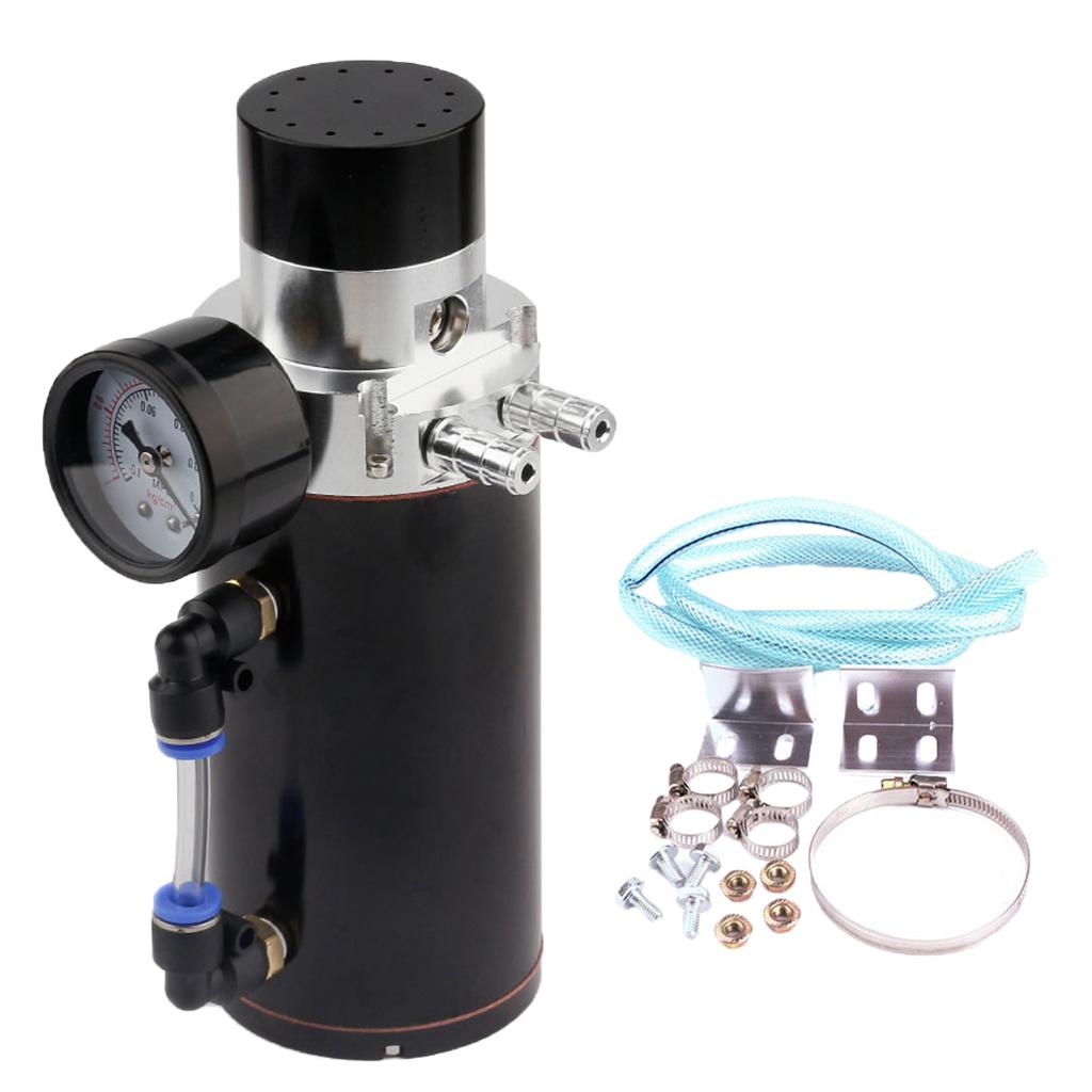 Universal Oil  Can Tank Overflow with Breather Vacuum Gauge