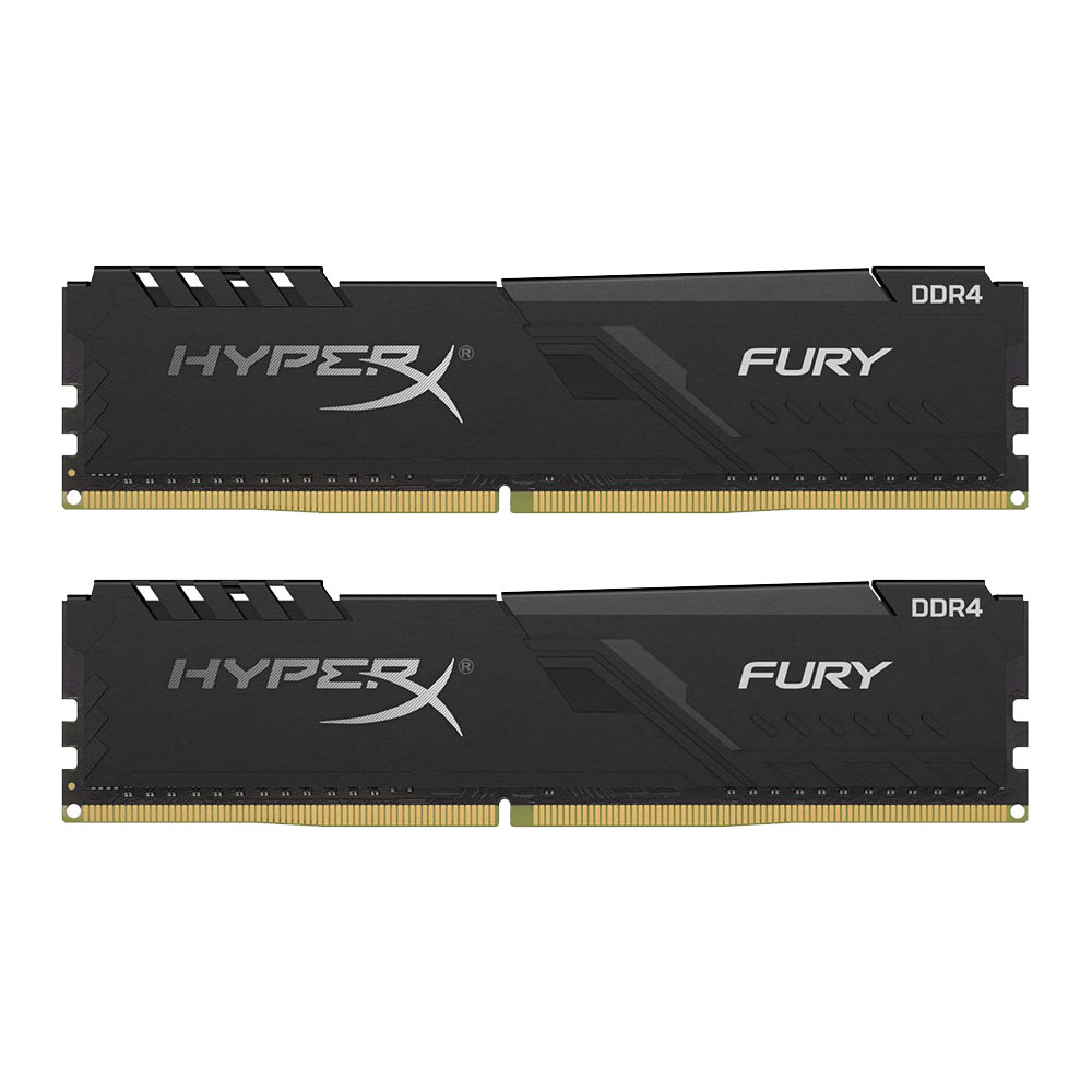 Ram PC Kingston HyperX Fury Black 16GB (2x8GB) Bus 2666 DDR4 CL16 DIMM XMP Non-ECC HX426C16FB3K2/16 - Hàng Chính Hãng