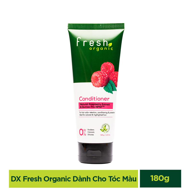 Bộ đôi gội xả Fresh Organic Chăm sóc tóc nhuộm chiết xuất Quả mâm xôi hữu cơ 500g + 180g