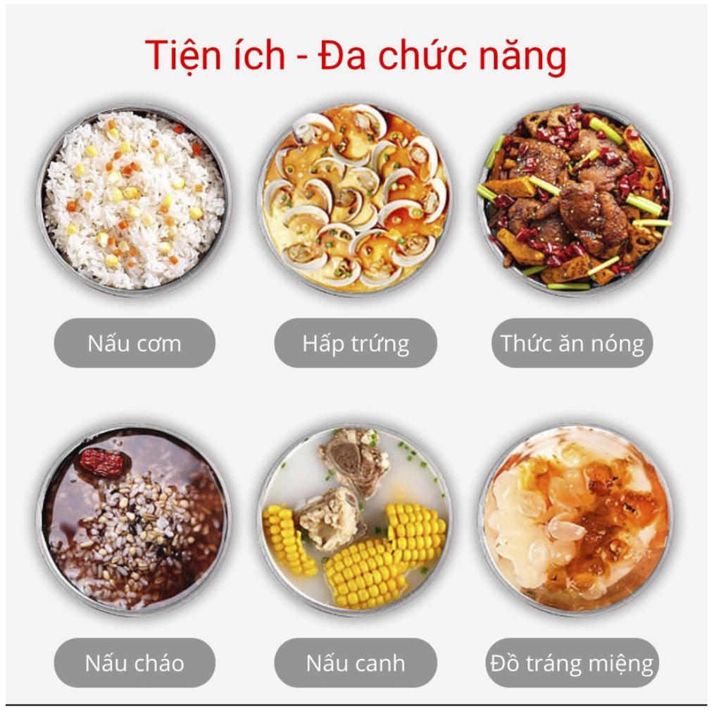 HỘP CƠM ĐIỆN VĂN PHÒNG LÀM NÓNG NHANH TẶNG ĐŨA MUỖNG INOX