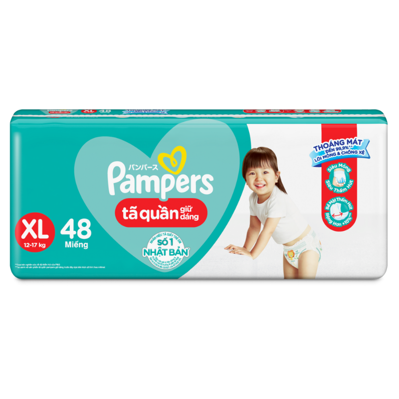 Tã quần Pampers Jumbo size XL 48 miếng (cho bé 12 - 17kg)