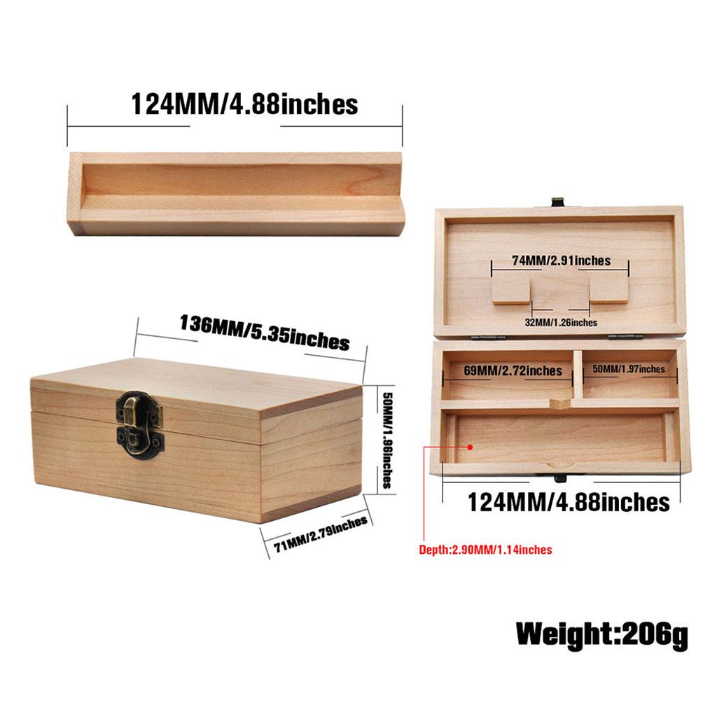2x Portable Wooden Storage Box Rolling Cigarette Tool Box Organizer A+D