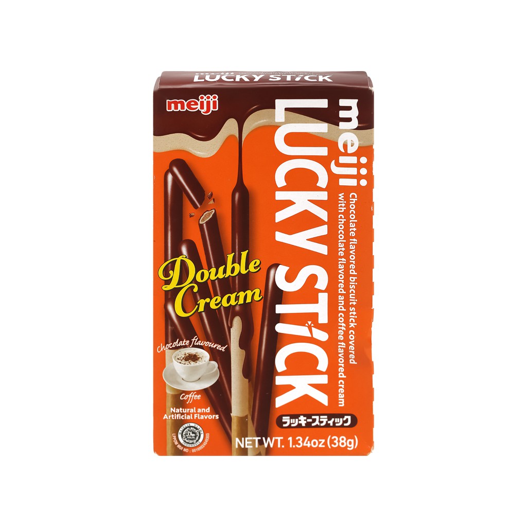 Lốc 10 Bánh que Meiji Lucky stick Chocolate &amp; Coffee 38gr