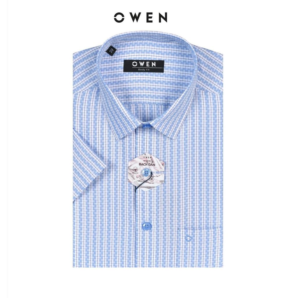 OWEN - Áo sơ mi ngắn tay Owen vải sợi bạch đàn 22696 - Áo sơ mi nam cộc tay