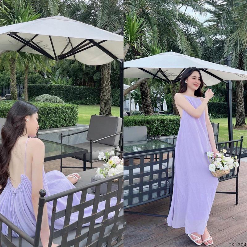 Chen.room Đầm maxi dáng dài hở lưng nhẹ nhàng tiểu thư, váy đầm xinh nhà Chen