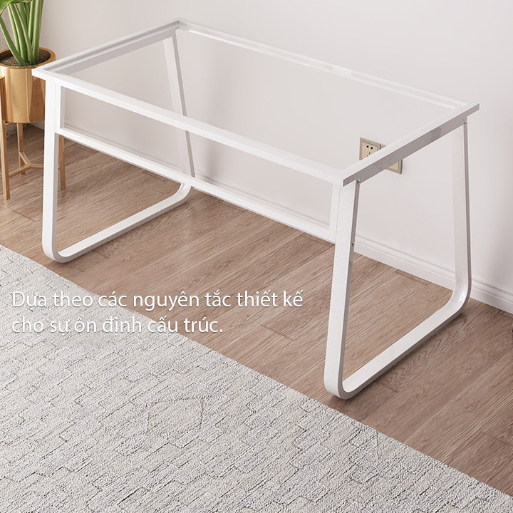 Bàn làm việc cao cấp - Bàn làm việc - Bàn làm việc khung thép carbon, kính cường lực - Bàn học - Bàn ghế