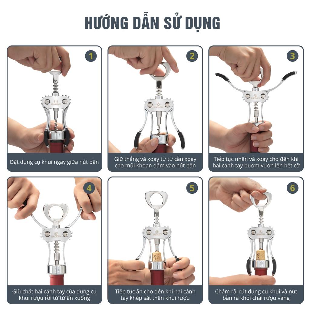 Dụng cụ khui vang Inox cao cấp