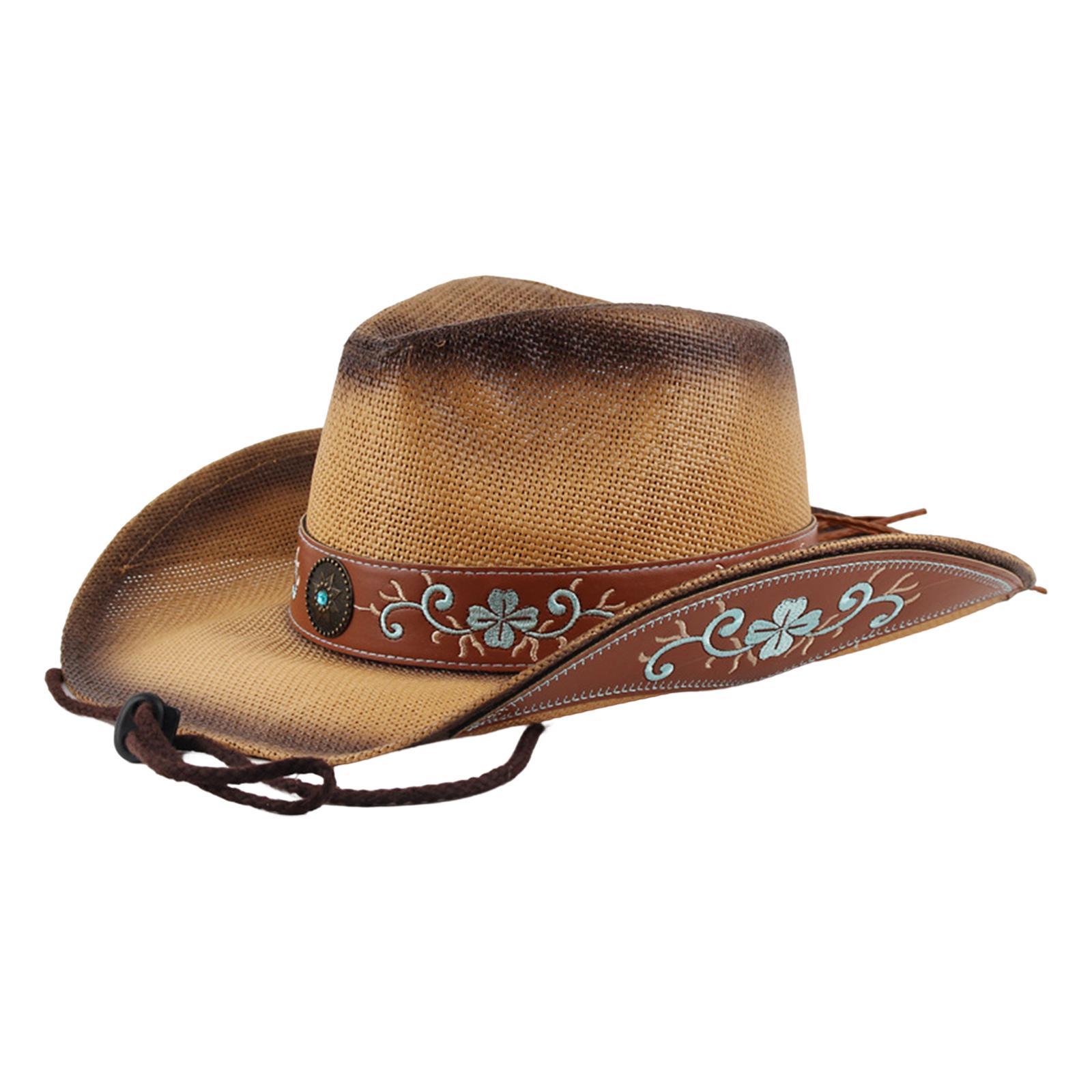 Vintage Straw Cowboy hat Shapeable Sun Hat Western for summer