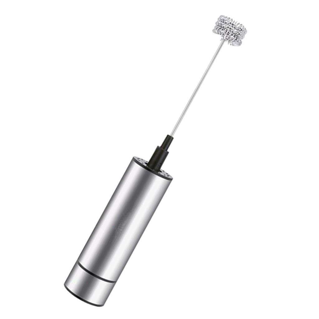 Stainless Steel Electric Handheld Milk Frother - Triple Spring Whisk Head