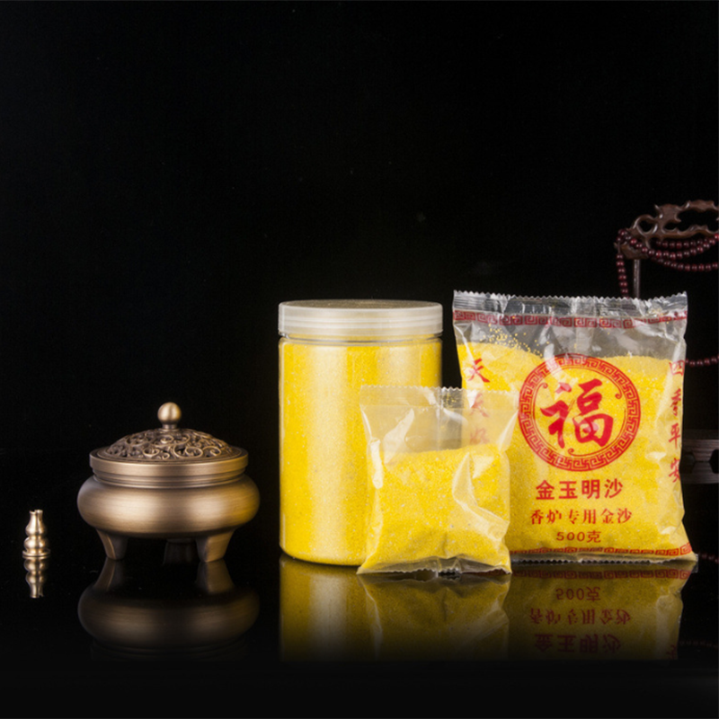 Cát Vàng Kim Sa, Cát bỏ lư hương, Cát Vàng Lư Hương Để Bát Hương Thờ - Combo 5 túi 100gam tiện dụng