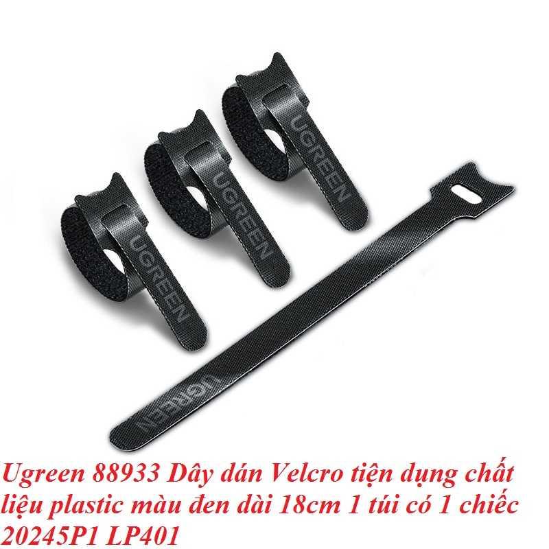 Ugreen UG88933LP401TK 1 sợi 18cm màu đen Dây dán Velcro tiện dụng chất liệu plastic 1 túi có 1 chiếc 20245P1 - HÀNG CHÍNH HÃNG