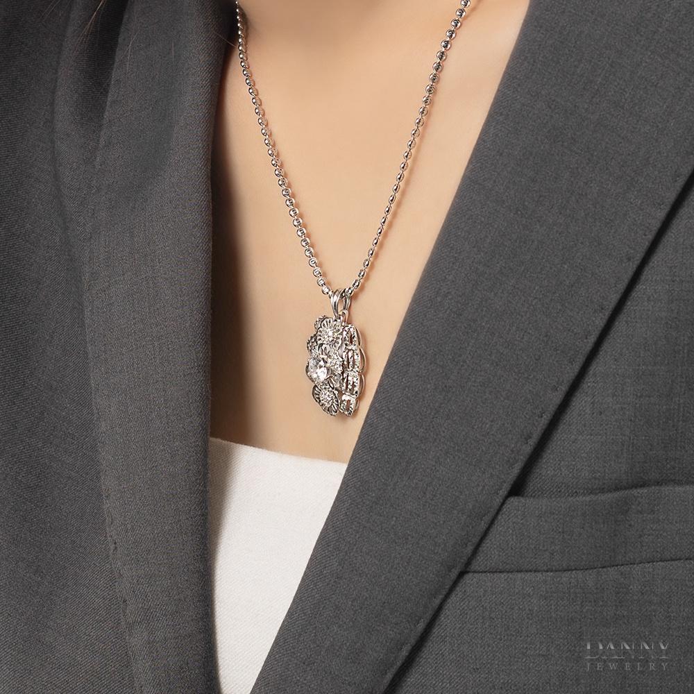 Mặt Dây Chuyền Nữ Bạc 925 Danny Jewelry Xi Bạch Kim DI4GZ003