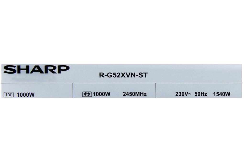 Lò Vi Sóng Điện Tử Có Nướng Sharp R-G52XVN-ST (25 Lít) - Hàng Chính Hãng