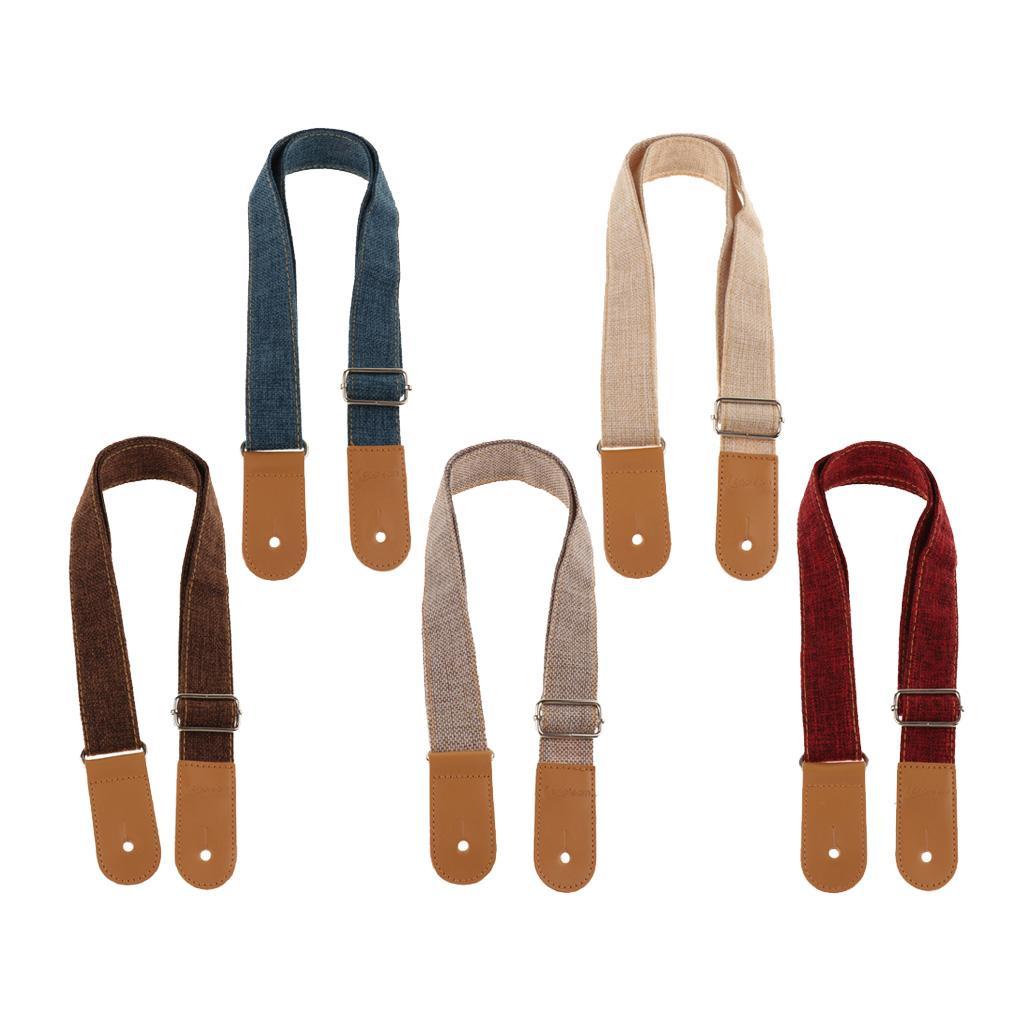 Adjustable Ukulele Strap Belt with PU Leather Ends for  Guitar -
