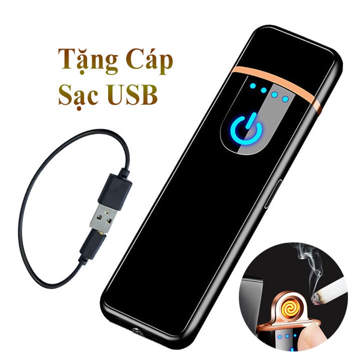 Hộp quẹt bật lửa cảm ứng sạc điện đa năng mẫu mới loại tốt hàng cao câp nhỏ gọn